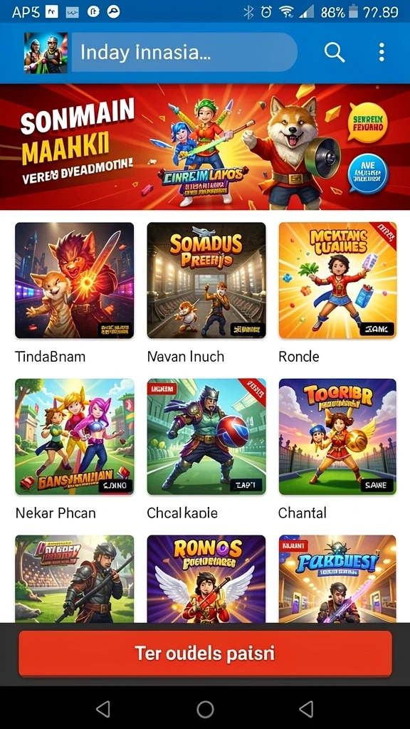456win - Beragam pilihan permainan pada halaman utama aplikasi 456WIN.